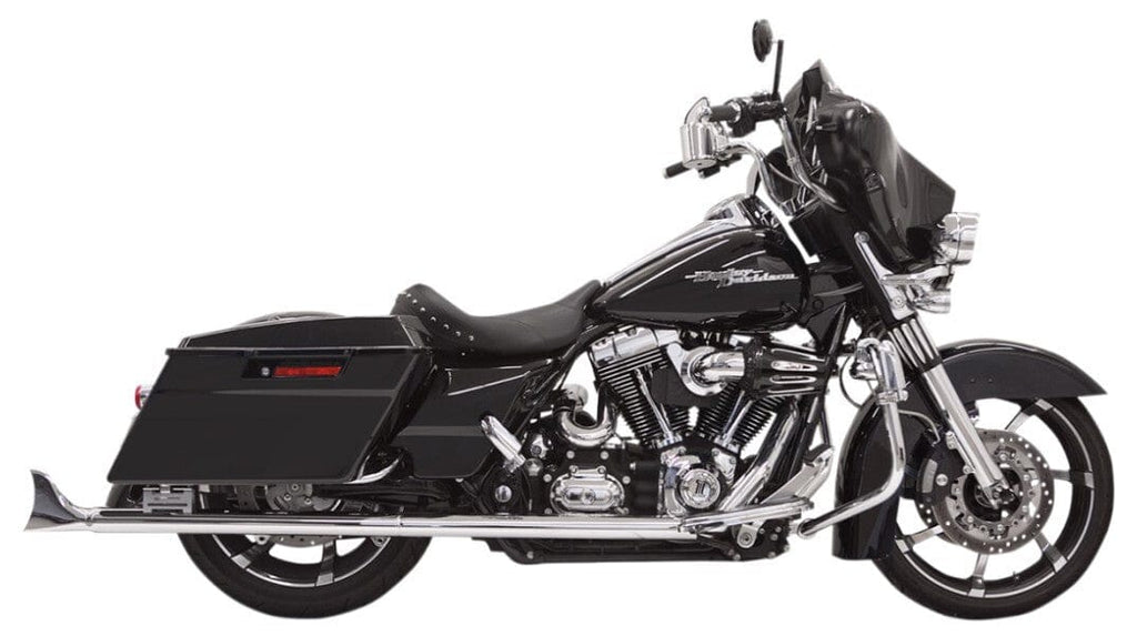 Bassani Manufacturing Slip-On Mufflers Bassani 33" Chrome Exhaust 2 1/4 Bagger Fishtail Slip-On Mufflers Harley Touring