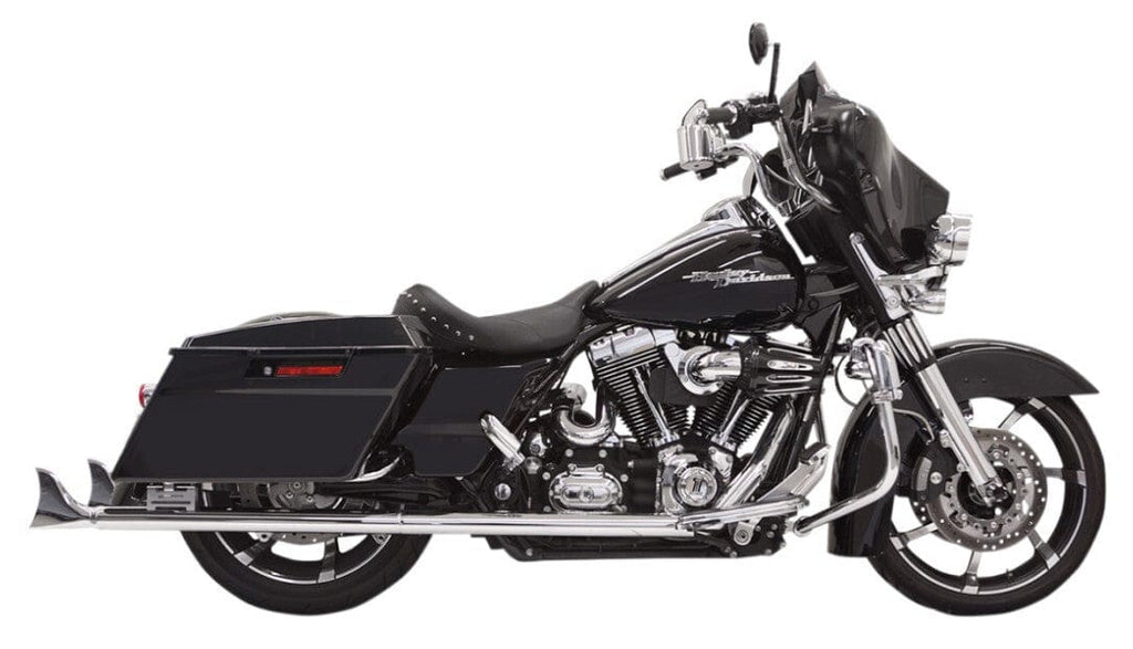Bassani Manufacturing Slip-On Mufflers Bassani 36" Chrome Exhaust Bagger Fishtail Slip-On Mufflers Harley Touring 95-16