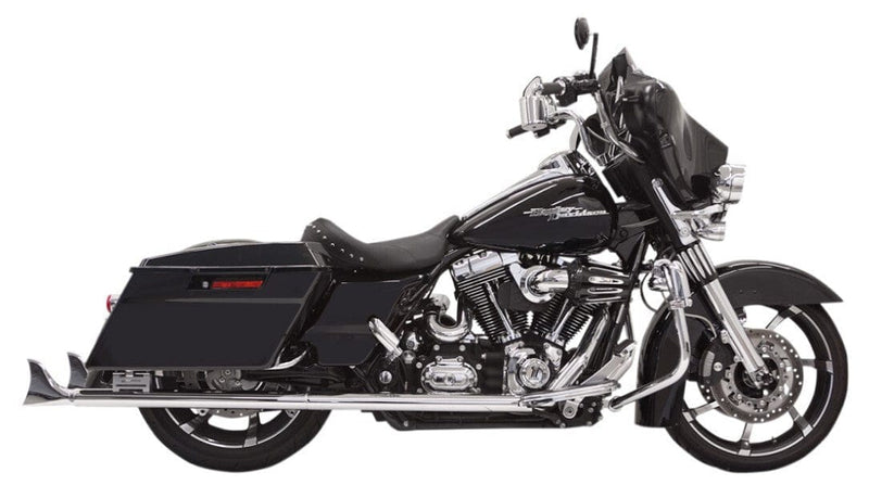 Bassani Manufacturing Slip-On Mufflers Bassani 36" Chrome Exhaust Bagger Fishtail Slip-On Mufflers Harley Touring 95-16
