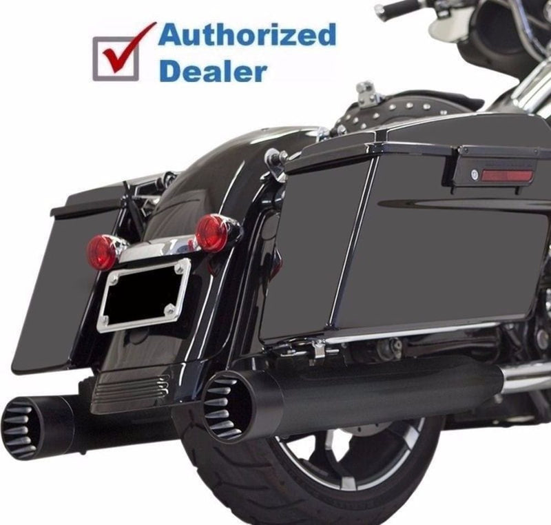 Bassani Manufacturing Slip-On Mufflers Bassani 4" Straight Can DNT Slip-On Black Mufflers Exhaust Harley Touring M8 17+