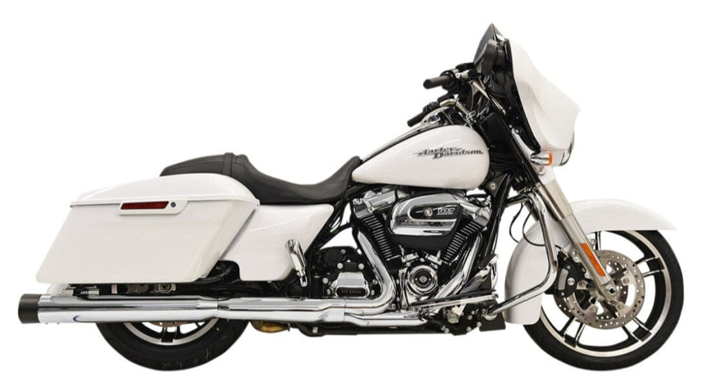 Bassani Manufacturing Slip-On Mufflers Bassani 4" Straight Can DNT Slip-On Chrome Mufflers Exhaust 17+ Harley Touring