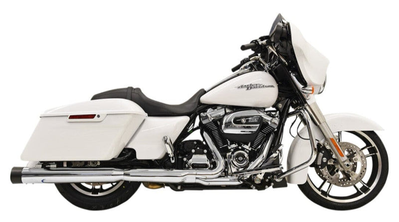 Bassani Manufacturing Slip-On Mufflers Bassani 4" Straight Can DNT Slip-On Chrome Mufflers Exhaust 17+ Harley Touring