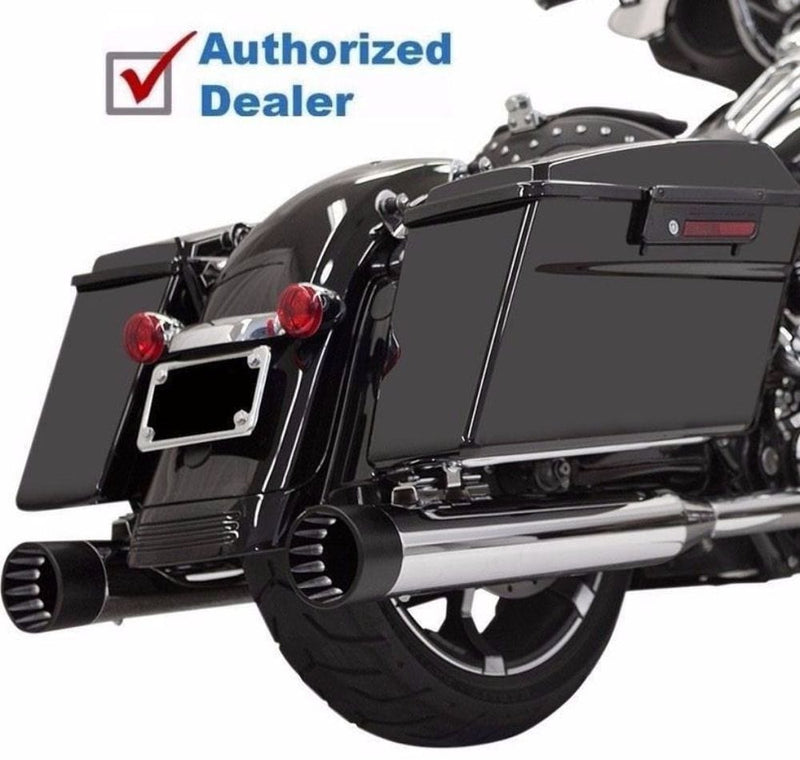 Bassani Manufacturing Slip-On Mufflers Bassani 4" Straight Can DNT Slip-On Chrome Mufflers Exhaust 17+ Harley Touring