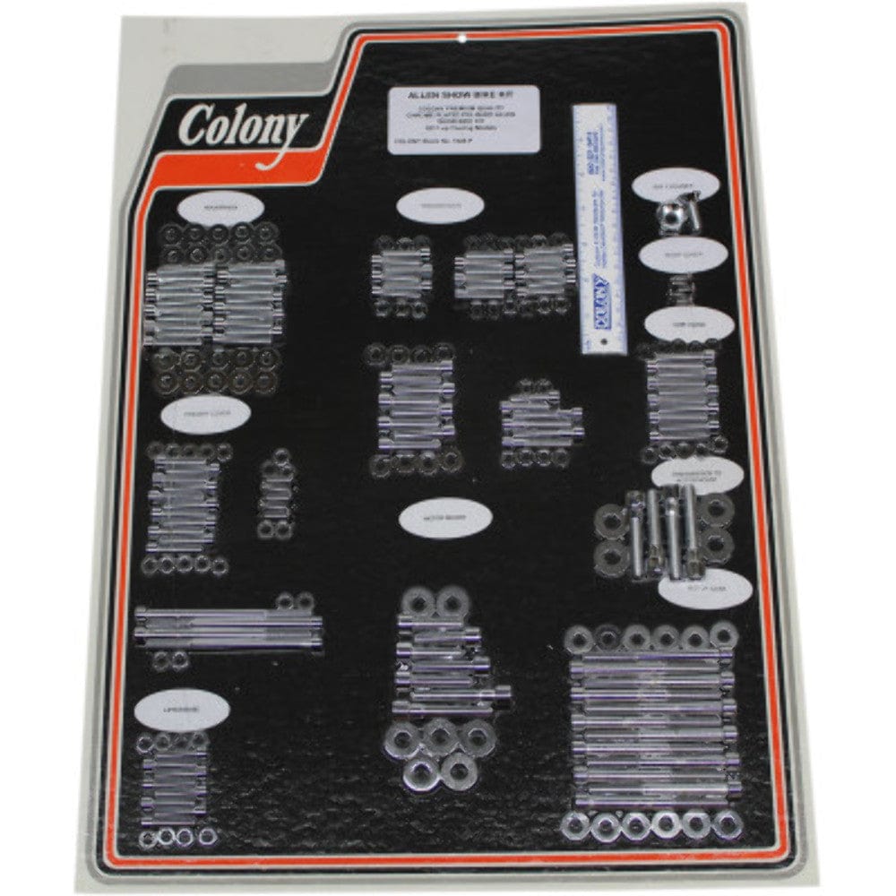 Colony Other Engines & Engine Parts Colony Engine Bolt Kit Chrome Drivetrain Hardware M8 Harley 17-24 Touring Bagger