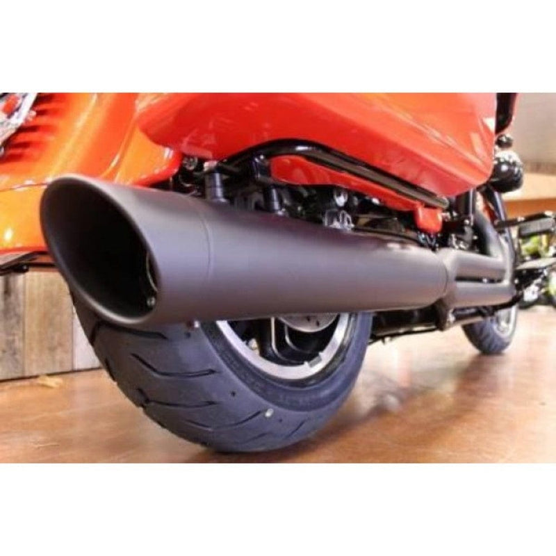 D&D Performance Exhaust Systems D&D Black Billet Cat 2 -1 Exhaust Header Pipe System Harley Touring M8 Slant Tip