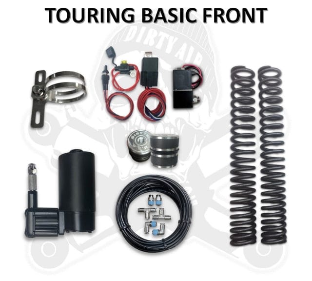 Dirty Air Air Ride System Dirty Air Harley Touring Bagger Front Air Ride Shocks Suspension Kit Package 80+ OPEN BOX