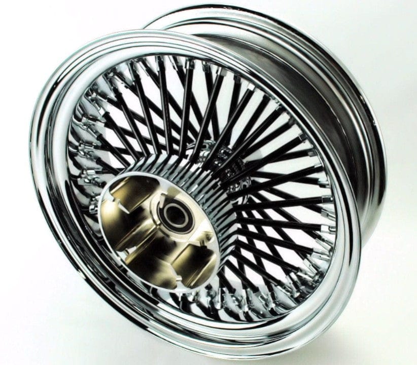 DNA Specialty 16" Rear Wheel Packages 16 X 5.5 Black Spoke Chrome Rim 52 Fat Mammoth Rear Wheel 09-2026 Harley Touring