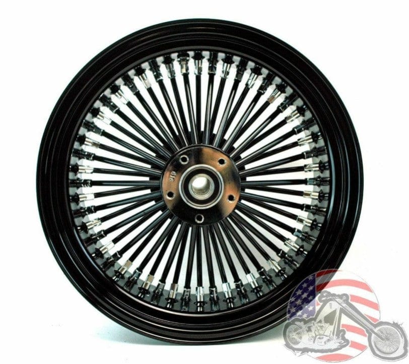 DNA Specialty Wheels & Rims 18 X 5.5 Black Rim 52 Fat Mammoth Spoke Rear Wheel ABS Harley Touring Cush 09+