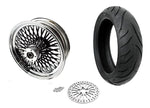 DNA Specialty Wheels & Tire Packages 16 5.5 Chrome 52 Black Fat Spoke Rear Wheel Rim Tire Package Harley Touring ABS