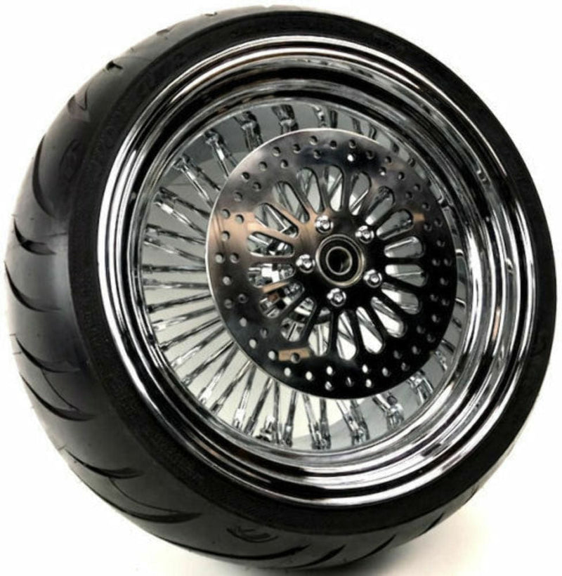 DNA Specialty Wheels & Tire Packages 16 X 5.5 52 Fat Spoke Rear Wheel Rim Blackwall Tire 2009+ Harley Touring