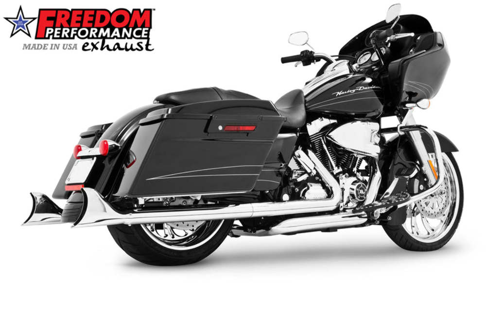 Freedom Performance Freedom Performance Chrome Exhaust Sharktail 39" Slip-On Pipes Touring Harley