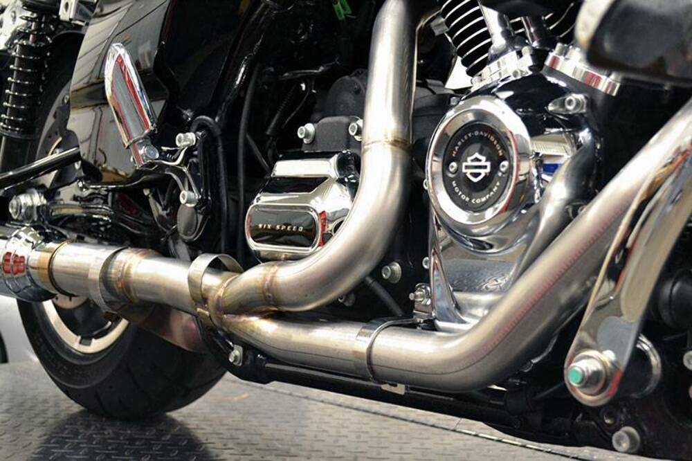 Fuel Moto Header Pipes Fuel Moto Jackpot Exhaust Header Pipe Stainless 2-1-2 Crossover Harley Touring