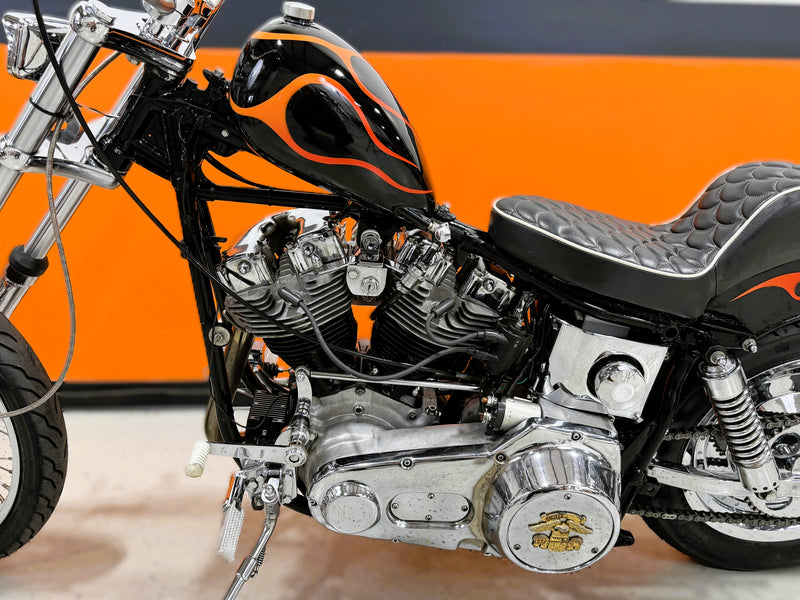 アメリカビンテージ　ミッドセンチュリー 50s ハーレークイン　楽器 1975 Harley-Davidson Shovelhead Swingarm Chopper Crazy Frank Kick