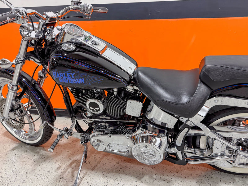Harley-Davidson Motorcycle 1993 Harley-Davidson Softail Custom FXSTC Evo Vivid Black w/ Wing Logos Many Upgrades! $8,995