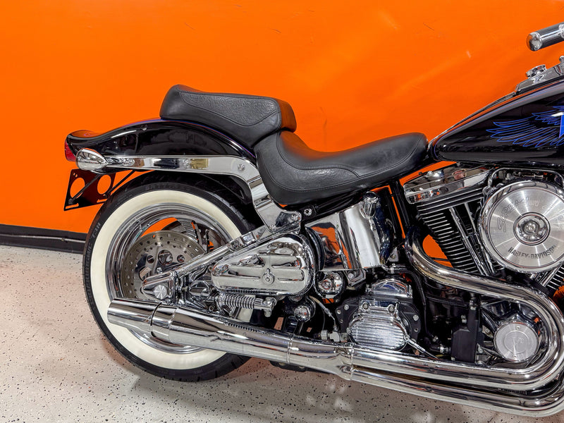 Harley-Davidson Motorcycle 1993 Harley-Davidson Softail Custom FXSTC Evo Vivid Black w/ Wing Logos Many Upgrades! $8,995