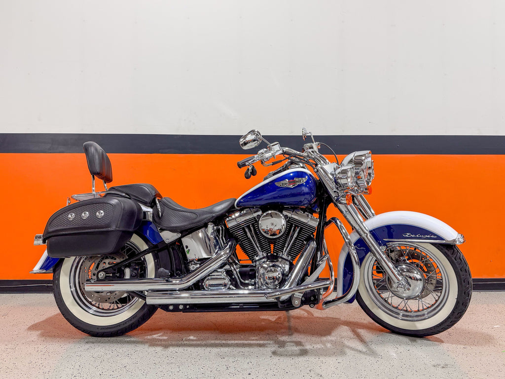 Harley-Davidson Motorcycle 2006 Harley-Davidson Softail Deluxe FLSTN, Leather Bags, Beautiful Chrome, and 8K Miles! $9,995