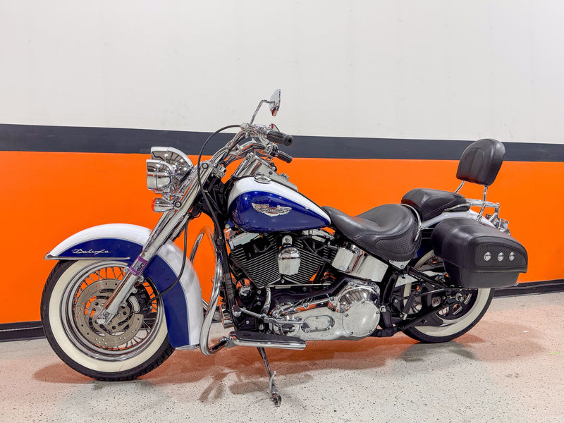 Harley-Davidson Motorcycle 2006 Harley-Davidson Softail Deluxe FLSTN, Leather Bags, Beautiful Chrome, and 8K Miles! $9,995