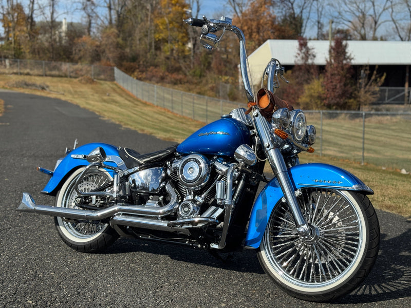 Harley-Davidson Motorcycle 2018 Harley-Davidson FLDE Softail Deluxe Cholo Style Carlini Apes, 21" Wheel, Fishtails & More! $17,995