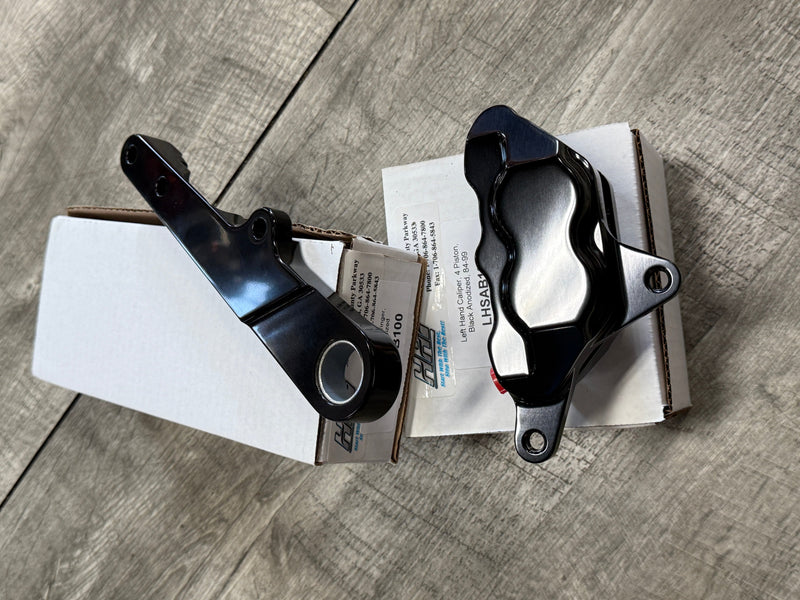 Hawg Halters Hawg Halters 4-Piston Brake Caliper Single Disc Springer Chopper 11.5" Front End Right Black  FKSRAB100