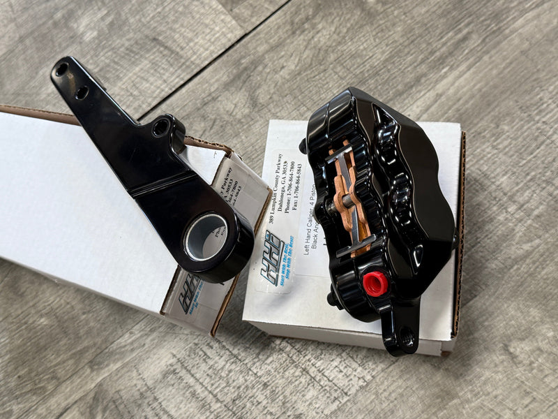 Hawg Halters Hawg Halters 4-Piston Brake Caliper Single Disc Springer Chopper 11.5" Front End Right Black  FKSRAB100