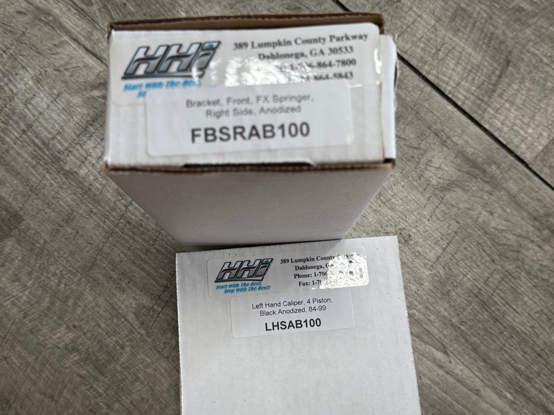 Hawg Halters Hawg Halters 4-Piston Brake Caliper Single Disc Springer Chopper 11.5" Front End Right Black  FKSRAB100