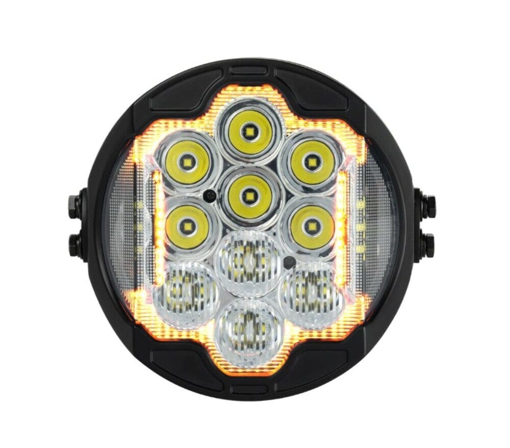 Hogworkz Silvertooth Performance White LED Headlight Harley Low