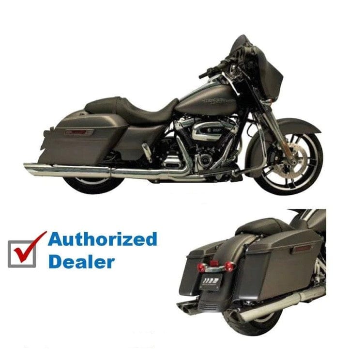 Kerker Silencers, Mufflers & Baffles Supertrapp Kerker Slash Chrome 4" Slip-On Mufflers Exhaust 17+ Harley Touring