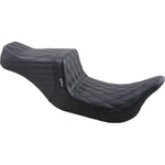 Le Pera Seats Le Pera Black Tailwhip 2 Up Double Diamond Stitch Seat Harley Touring 08-23