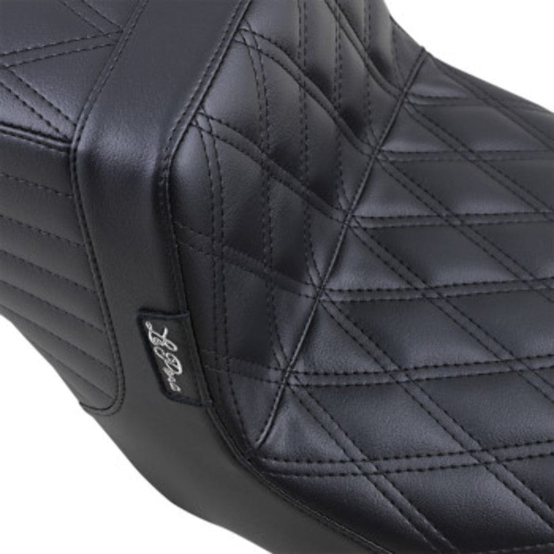 Le Pera Seats Le Pera Black Tailwhip 2 Up Double Diamond Stitch Seat Harley Touring 08-23