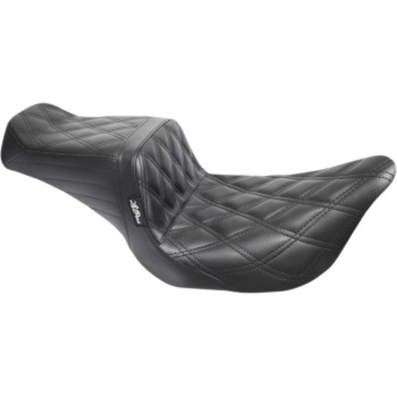 Le Pera Seats Le Pera Black Tailwhip 2 Up Double Diamond Stitch Seat Harley Touring 08-23