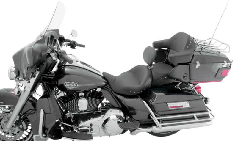 Mustang Mustang Super Touring 2-Up Seat with Driver Backrest 2008-2020 Harley Touring