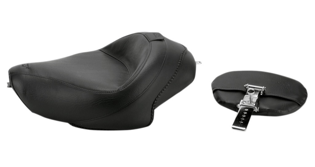 Mustang Mustang Wide Solo Seat with Removable Backrest Black 2004-2021 Harley XL