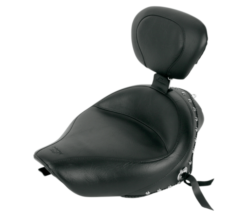 Mustang Mustang Wide Solo Seat with Removable Backrest Black 2004-2021 Harley XL