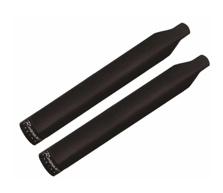 Rinehart Racing Slip-On Mufflers Rinehart 4" Black Slip-On Mufflers Exhaust Pipes End Cap Tip Indian Touring 14+