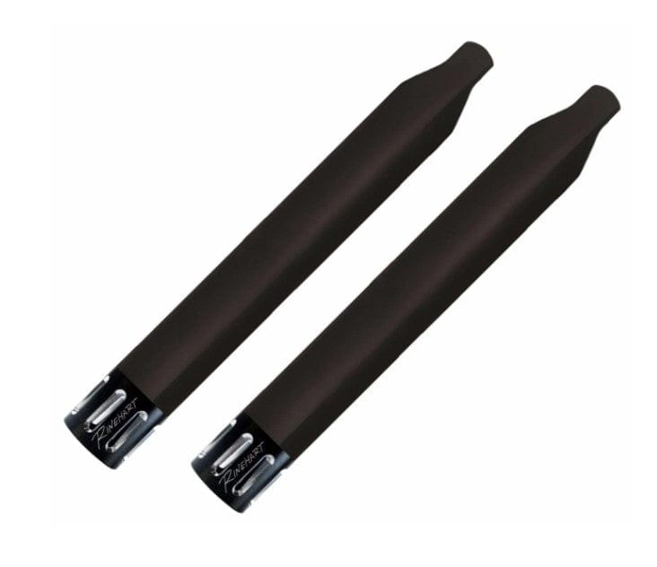 Rinehart Racing Slip-On Mufflers Rinehart 4" Black Slip-On Mufflers Exhaust Pipes Indian Touring Slot End Cap
