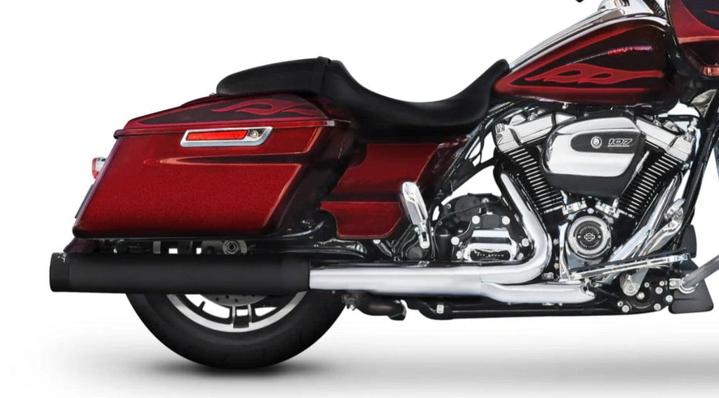 Rinehart Racing Slip-On Mufflers Rinehart Black 4" Slip-On Mufflers Exhaust Pipes 17-2026 Harley Touring Bagger