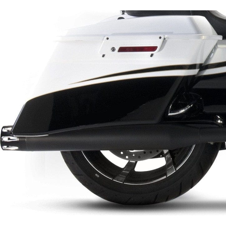 Rinehart Racing Slip-On Mufflers Rinehart Black Merge 4" Slip-On Mufflers Exhaust 2017-2026 Harley Touring Bagger