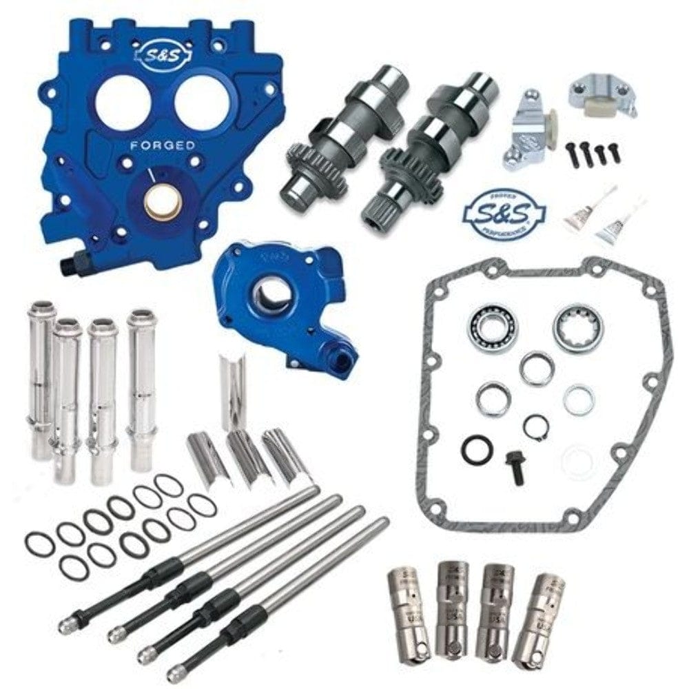 S&S Cycle Camshafts S&S 585CE Easy Chain Drive Camshaft Cam Chest Plate Pushrod Kit Harley 99-06 585