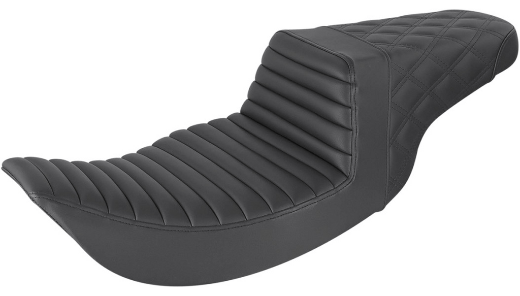 Saddlemen Saddlemen Black Step 2 Up Lattice Stitch Tuck N Roll Seat Harley Touring 97-07