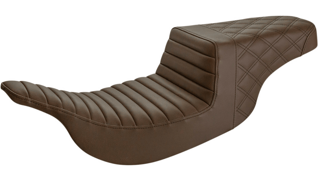 Saddlemen Saddlemen Brown Step 2 Up Lattice Stitch Tuck N Roll Seat Harley Touring 97-07