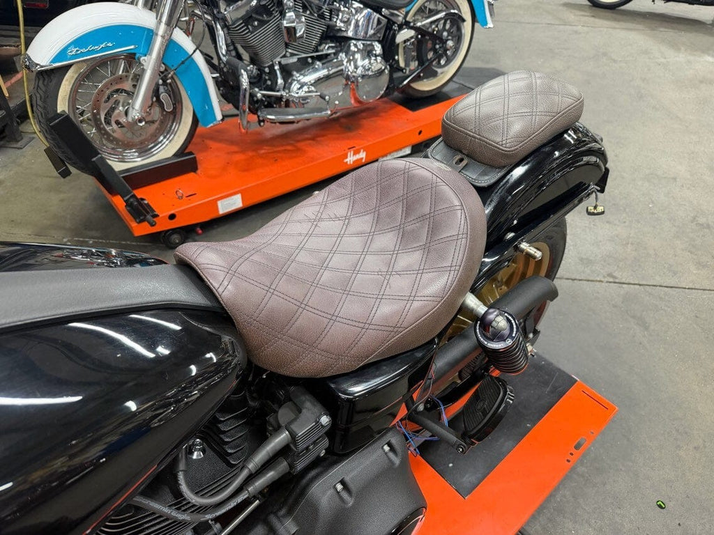 Saddlemen Saddlemen Renegade Brown Lattice Stitch Solo Seat Pillion Pad Harley Dyna 06+
