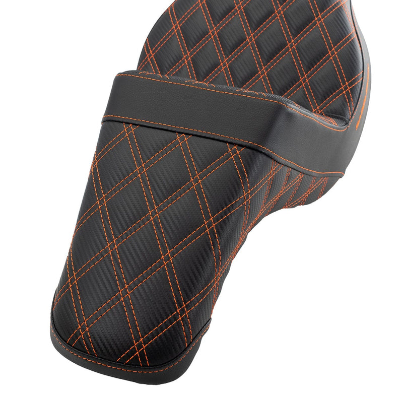 Saddlemen Orange Step 2 Up Lattice Stitch Grip Seat Harley Softail