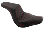 Saddlemen Seats Saddlemen Red Step 2 Up Lattice Stitch Grip Seat Harley Softail Low Rider 18+