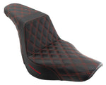 Saddlemen Seats Saddlemen Red Step 2 Up Lattice Stitch Grip Seat Harley Softail Low Rider 18+