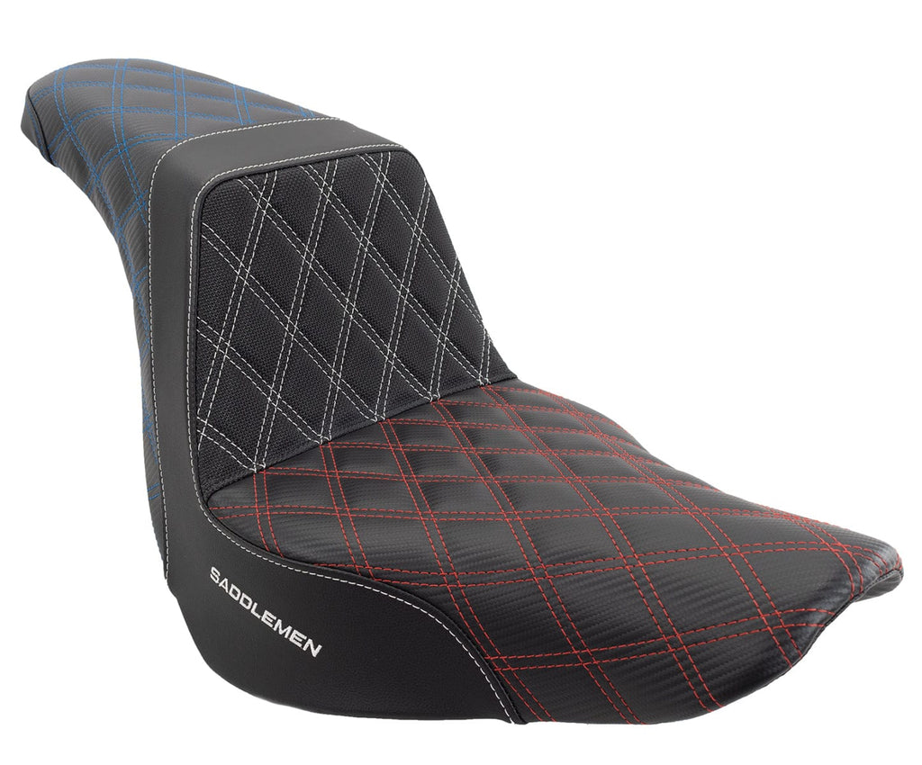 Saddlemen Seats Saddlemen USA Step 2 Up Lattice Stitch Seat Harley Softail Low Rider Sport Glide