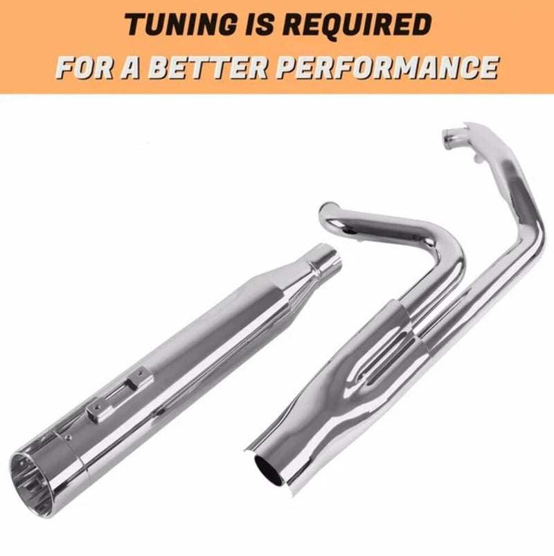 SHARKROAD Chrome Performance 2-1 Exhaust Pipes Harley Touring