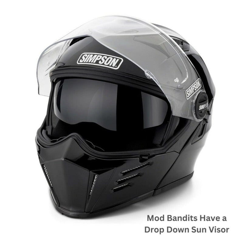 Simpson Mod Bandit Flat Black Motorcycle DOT Full-face Helmet 