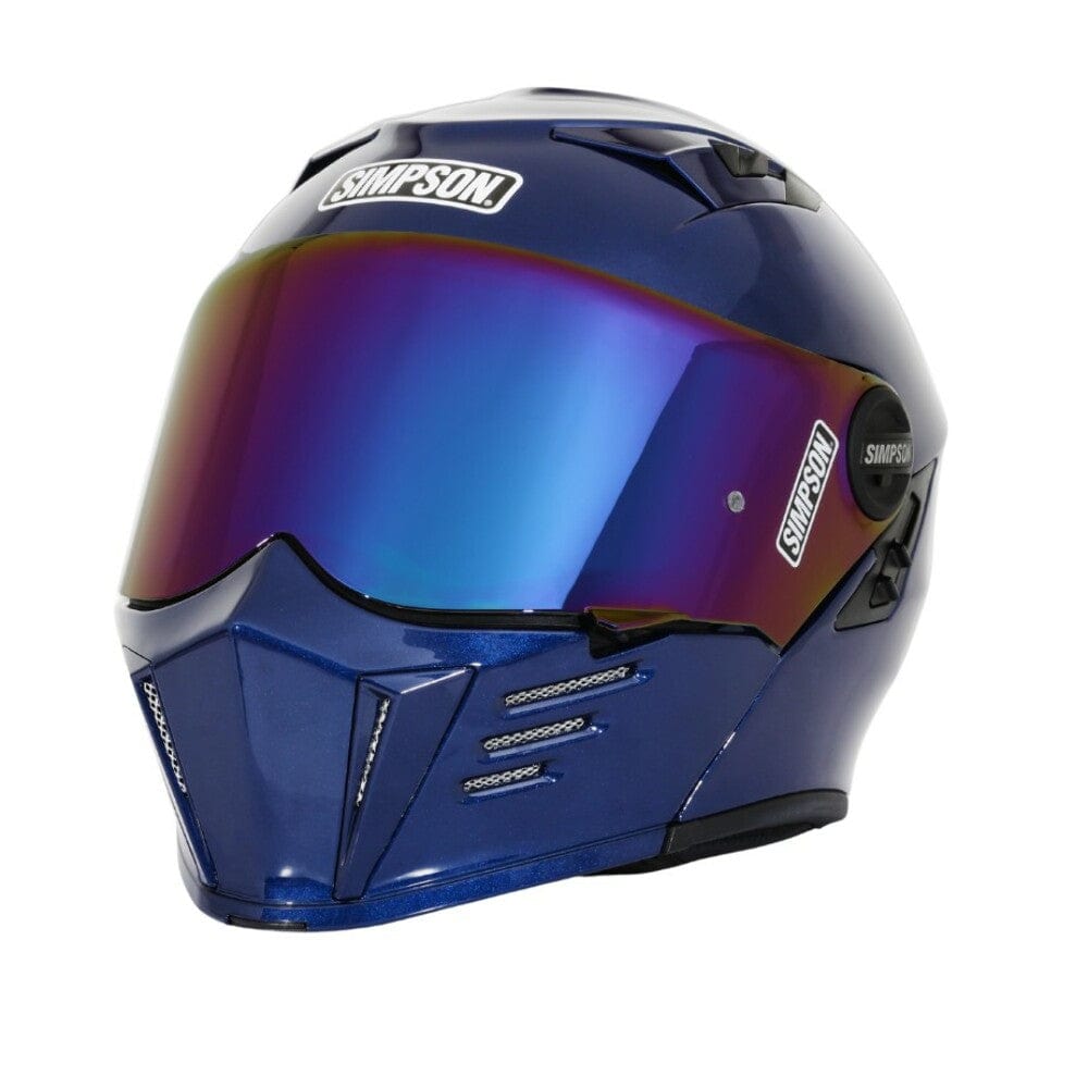Simpson Racing Products Simpson Mod Bandit Flyby Metallic Navy Blue Motorcycle DOT Full-face Helmet