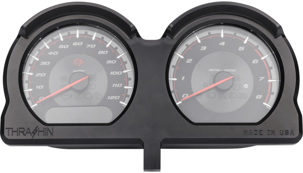 Thrashin Supply Thrashin Speedometer Gauge Relocation Kit Black CF Aluminum Harley FLRT 2015+
