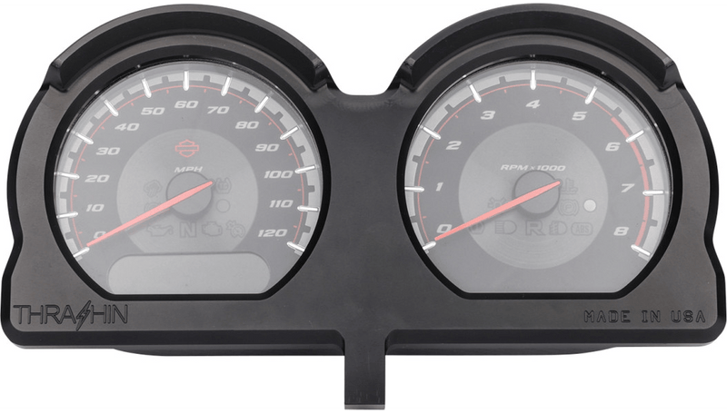 Thrashin Supply Thrashin Speedometer Gauge Relocation Kit Black CF Aluminum Harley FLRT 2015+